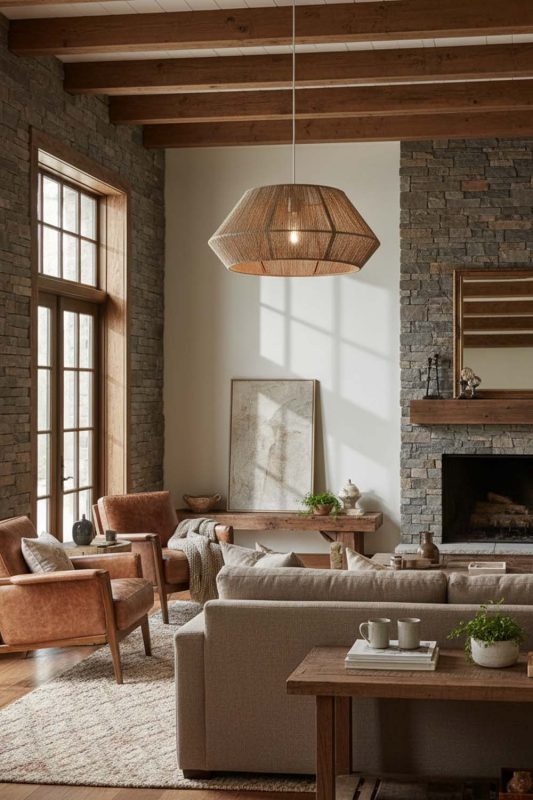 Modern Rustic Vintage Jute Rope Pendant Light - Warm & Rustic Charm
