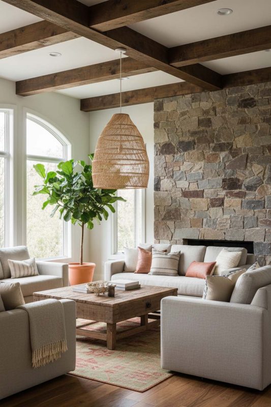 Modern Rustic Wicker Rattan Sophisticated Pendant - Cabin-inspired Comfort