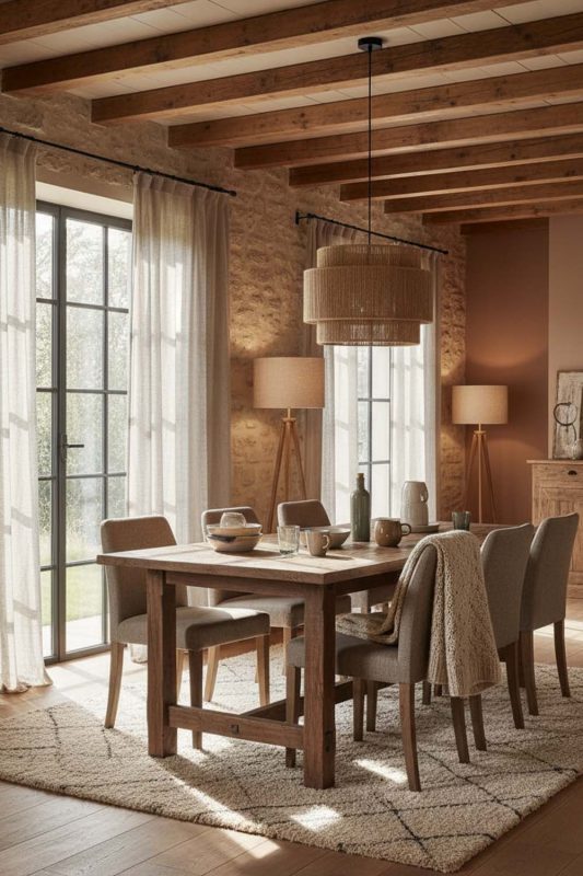 Modern Rustic Wicker Rope Lantern - Cabin-inspired Comfort
