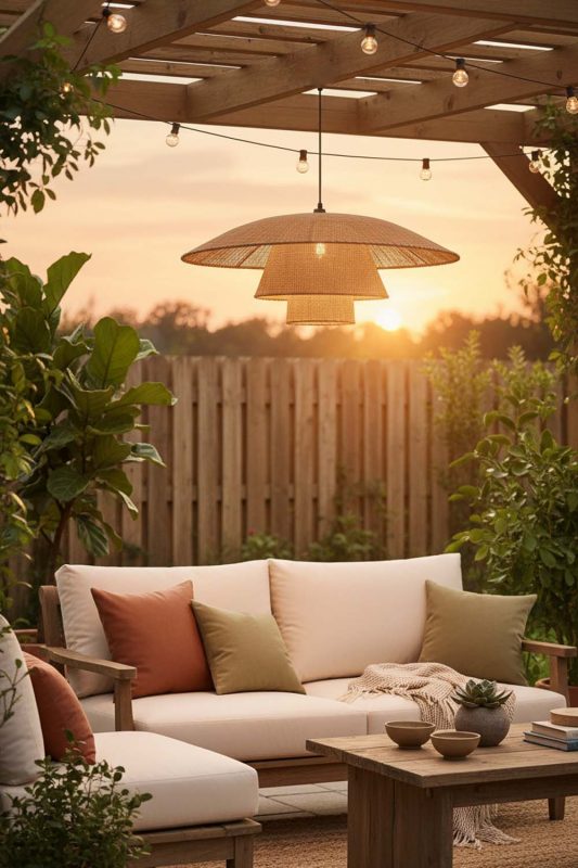 Outdoor 3 Tier Rattan Chandelier - Magical Evening Vibes