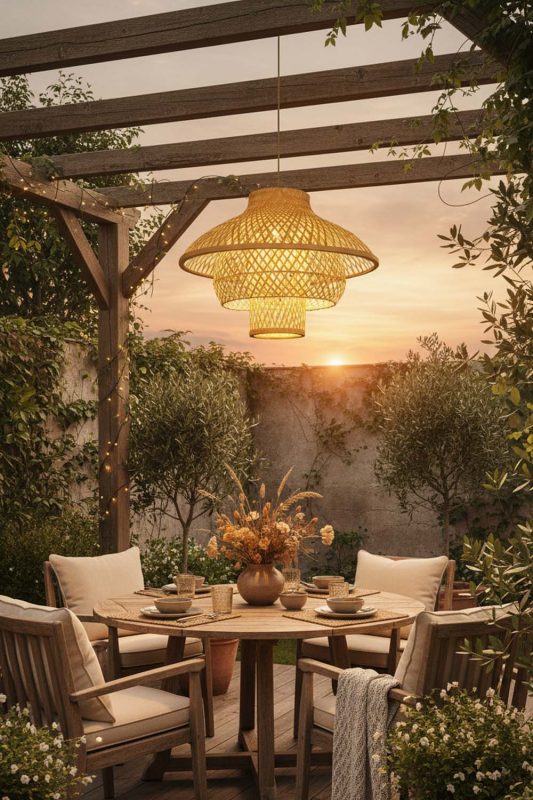Outdoor Bamboo 3 Layered Pendant Light - Peaceful & Inviting