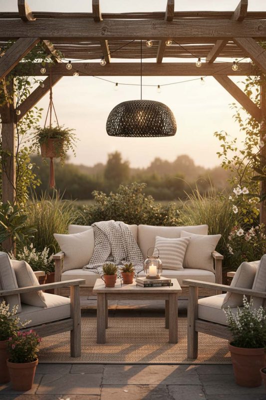 Outdoor Black Bamboo Basket Light Shade - Fresh & Airy