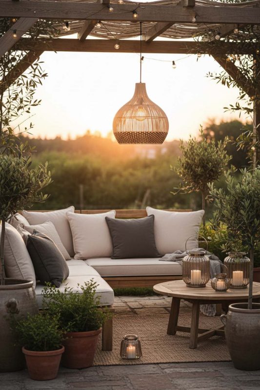 Outdoor Bottom Black Rattan Pendant Light - Relaxing & Natural
