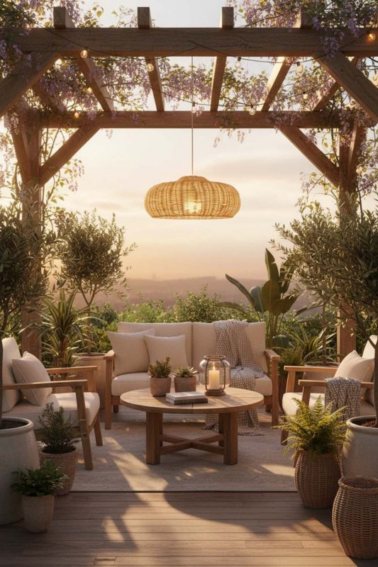 Outdoor Galaxy Wide Shape Pendant Light - Peaceful & Inviting
