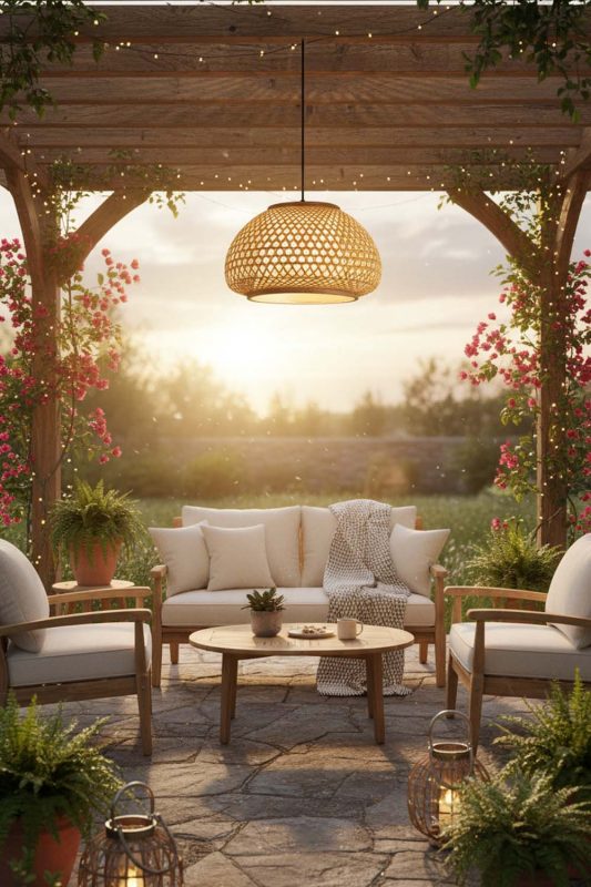 Outdoor Lattice Bamboo Pendant Light - Fresh & Airy
