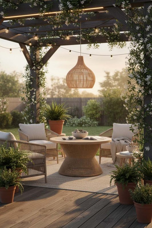 Outdoor Natural Simple Rattan Pendant Light - Magical Evening Vibes