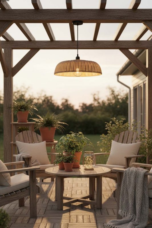 Outdoor Rattan Disc Pendant Light - Fresh & Airy