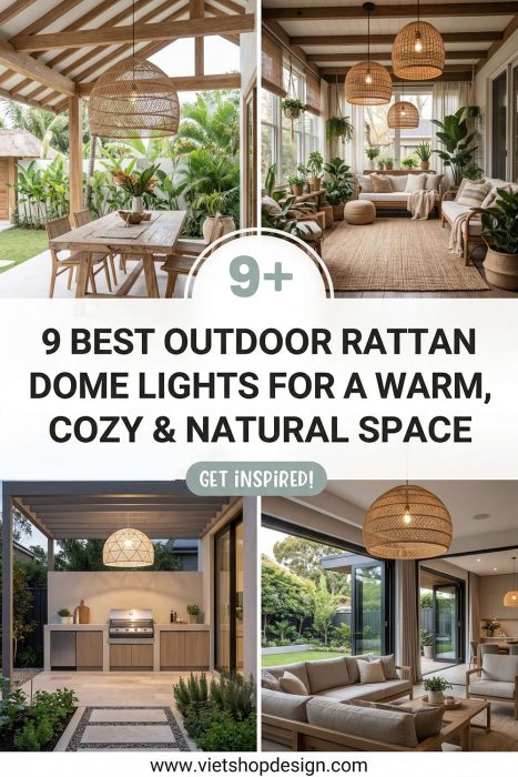 Outdoor Rattan Dome Lights For A Warm, Cozy & Natural Space