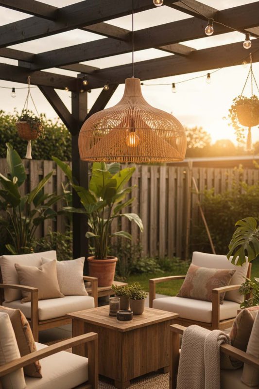 Outdoor Rattan Gourd Pendant Light - Relaxing & Natural