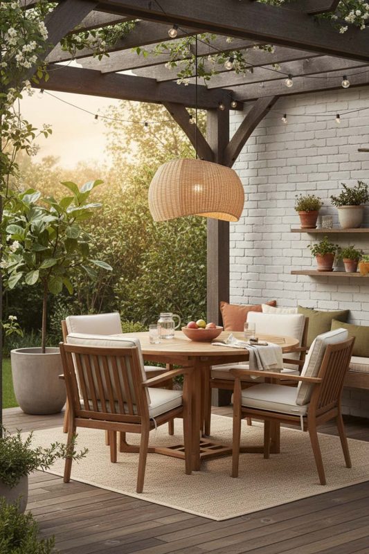 Outdoor Rattan Ribbon Pendant Light - Relaxing & Natural