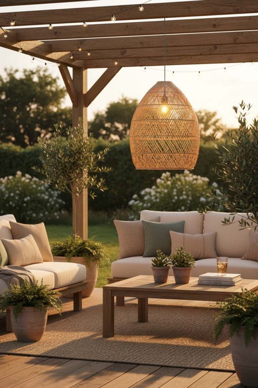 Outdoor Rattan Sophisticated Pendant - Relaxing & Natural