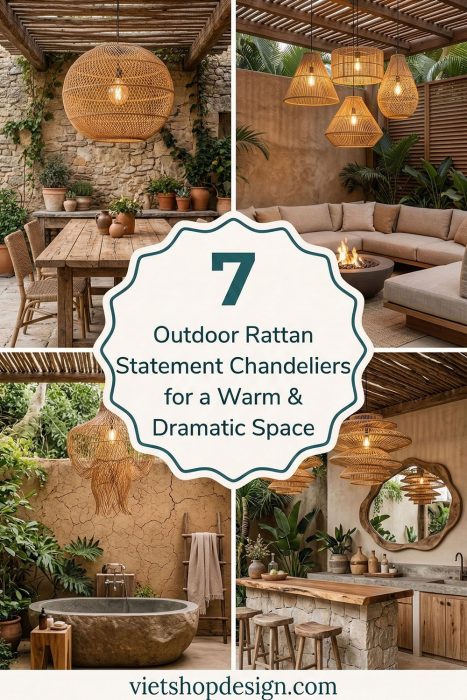 Outdoor Rattan Statement Chandeliers For A Warm & Dramatic Space