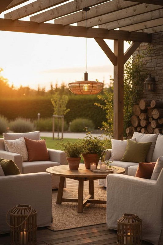 Outdoor Retro Rattan Pendant Light - Cozy Outdoor Ambience