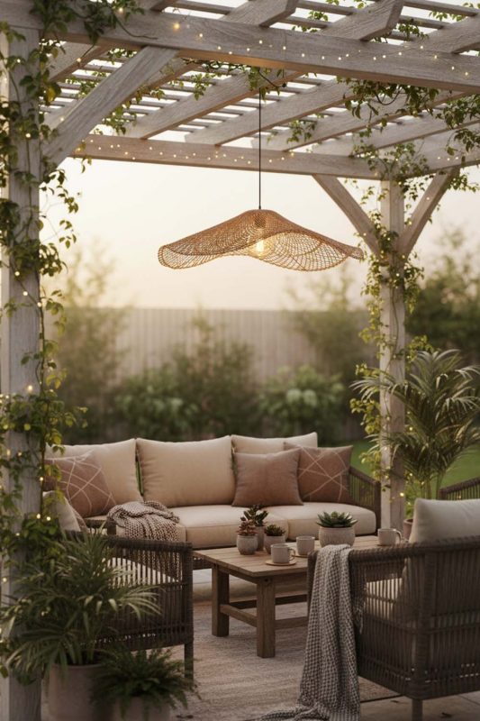 Outdoor Single Lotus Leaf Pendant Light - Fresh & Airy