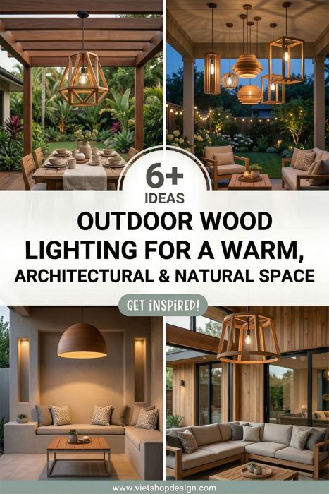 Outdoor Wood Lighting For A Warm, Architectural & Natural Space