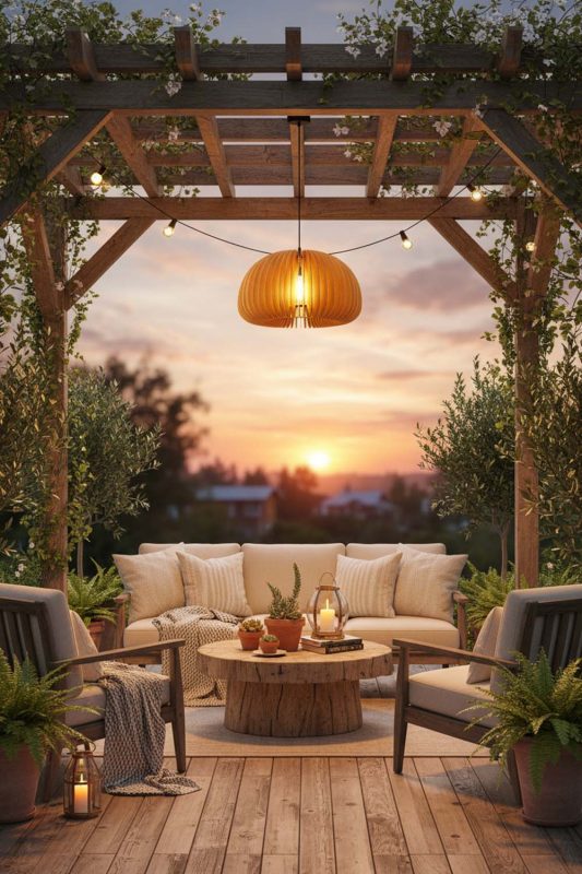 Outdoor Wood Slat Pendant Light - Fresh & Airy