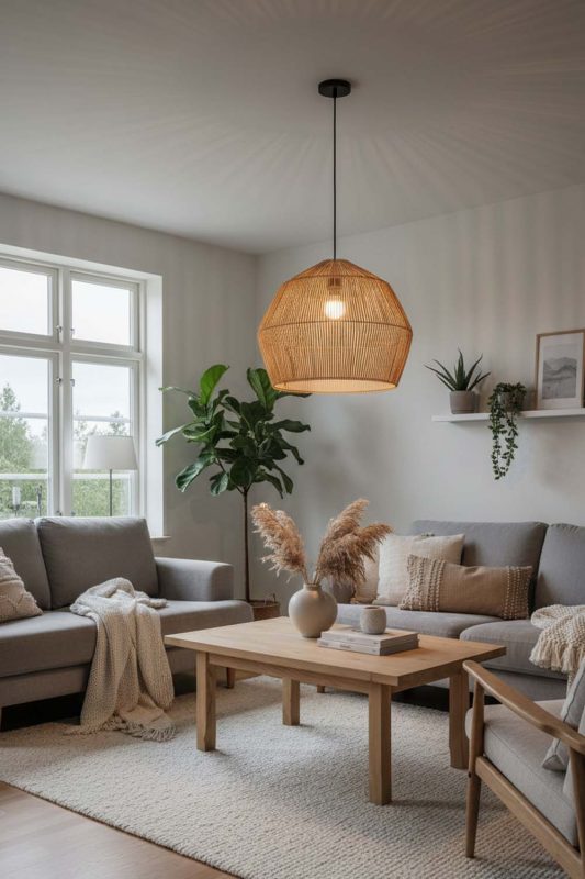 Scandinavian Bamboo Cage Pendant Light B - Modern Nordic Feel