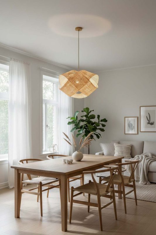 Scandinavian Bamboo Cloud Chandelier - Clean & Minimal