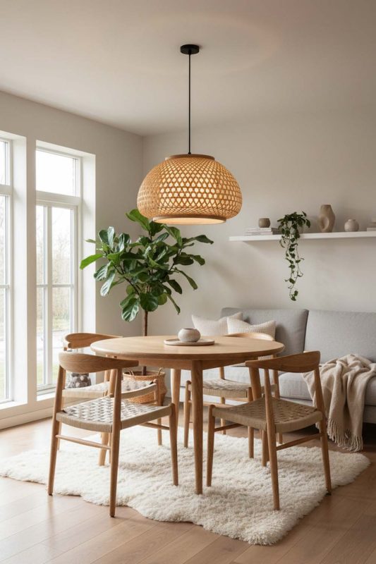 Scandinavian Lattice Bamboo Pendant Light - Clean & Minimal