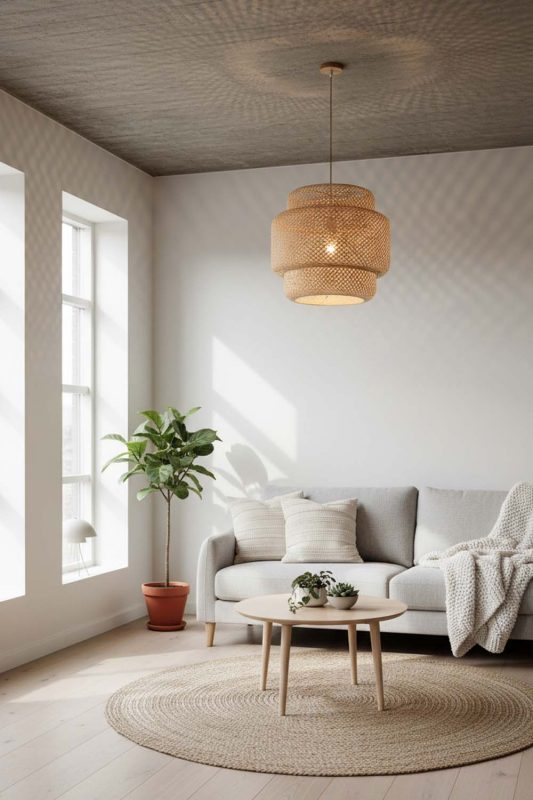 Scandinavian Natural Bamboo Sinnerlig Pendant Lamp - Bright & Airy