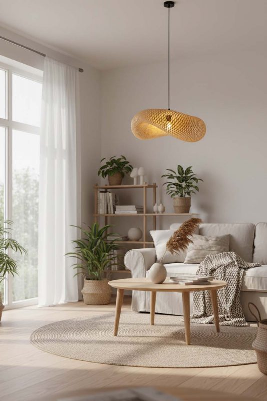 Scandinavian Wicker Bird Nest Pendant Light A - Modern Nordic Feel