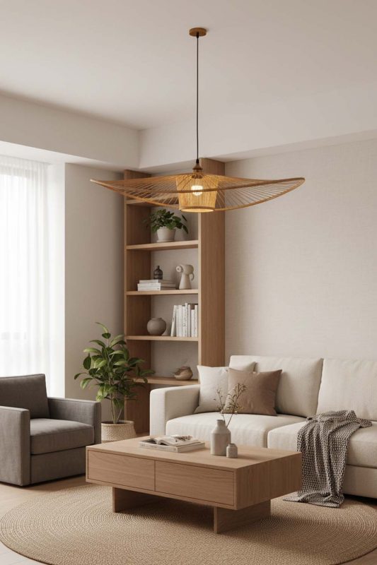 Small Space Bamboo Wave Pendant Light - Compact But Stylish