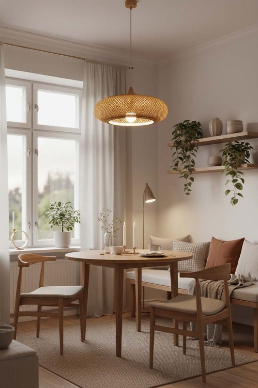Small Space Bamboo Wood Pendant Light - Compact But Stylish