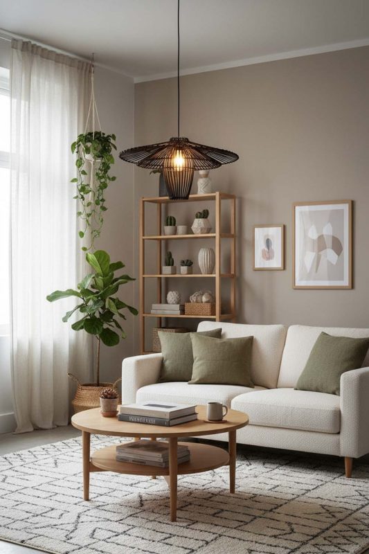 Small Space Black Bamboo Starburst Pendant Light - Space-saving & Smart
