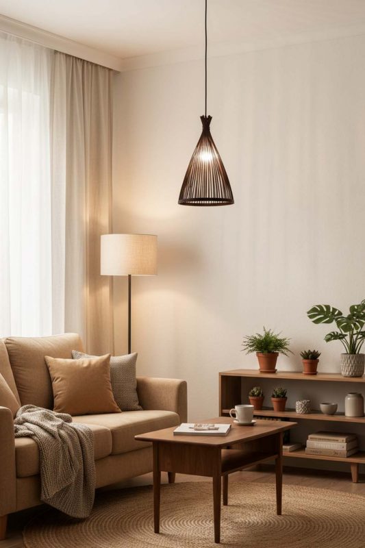Small Space Black Bamboo Tapered Pendant Light - Small But Mighty