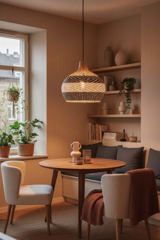 Small Space Black White Rattan Pendant Light - Clever & Functional