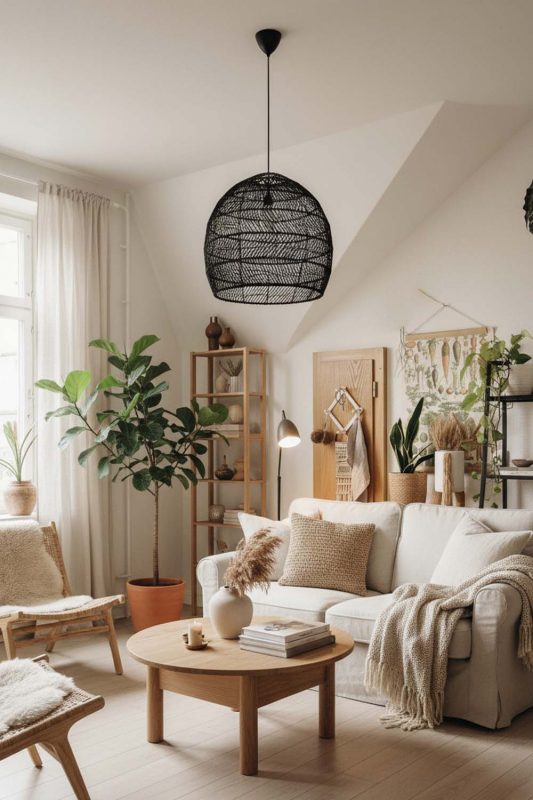 Small Space Black Wicker Basket Pendant Light - Compact But Stylish