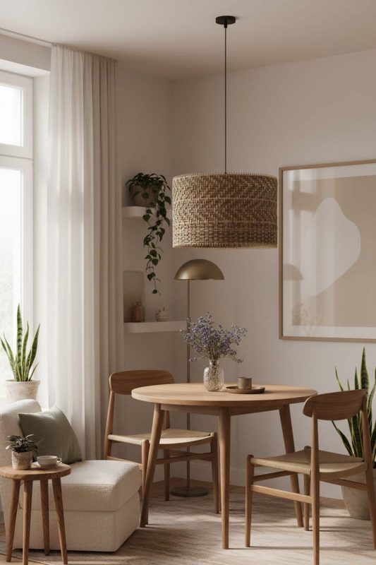 Small Space Brown Rattan Drum Lamp Shade - Small But Mighty