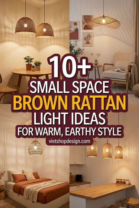 Small Space Brown Rattan Light Ideas For Warm, Earthy Style