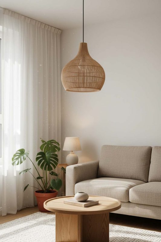 Small Space Natural Simple Rattan Pendant Light - Small But Mighty