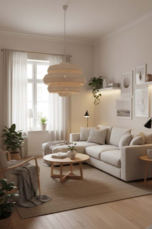 Small Space Natural Tiered Rattan Chandelier - Small But Mighty