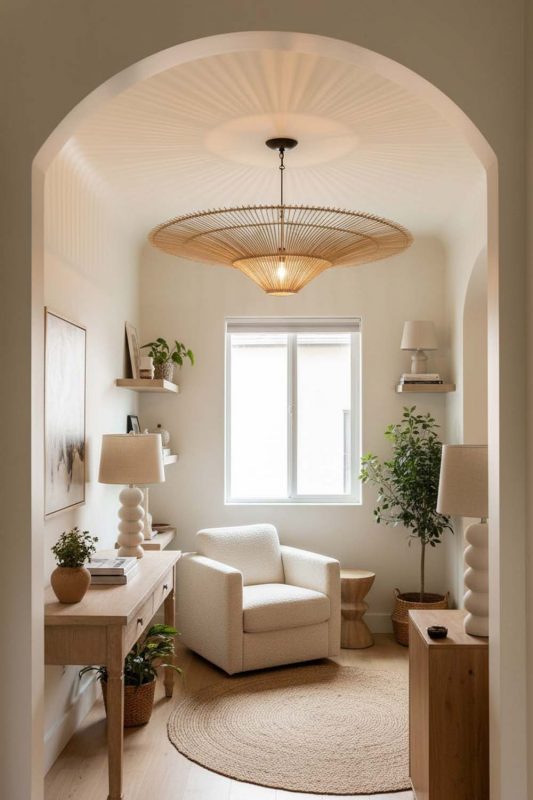 Small Space Rattan Umbrella Pendant Light - Space-saving & Smart