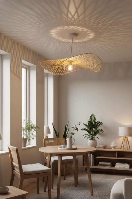 Small Space Single Bamboo Lotus Leaf Pendant Light - Clever & Functional