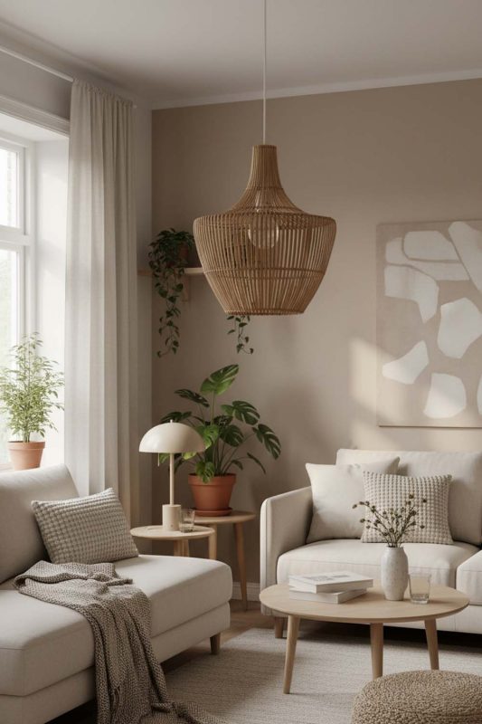 Small Space Special Geometric Bamboo Pendant Light - Minimal & Efficient