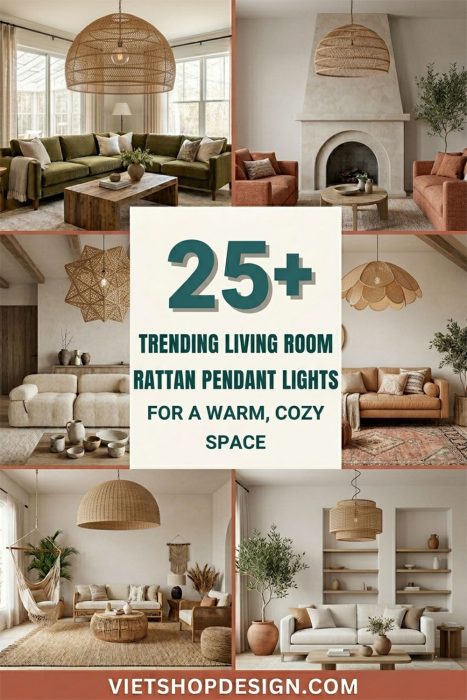 Trending Living Room Rattan Pendant Lights For A Warm, Cozy Space