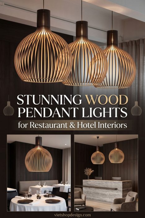 Wood Pendant Lights For Restaurant & Hotel Interiors