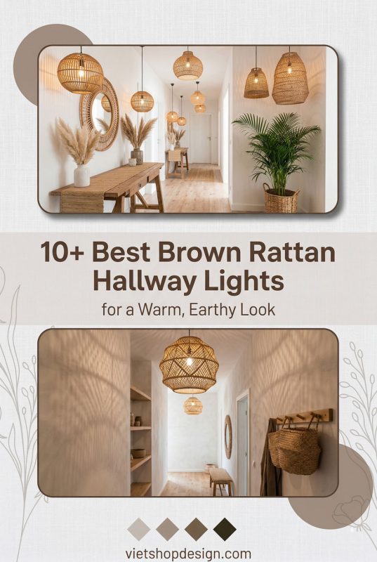 10+ Best Brown Rattan Hallway Lights For A Warm, Earthy Look - Stylish Hallway Lighting Inspo