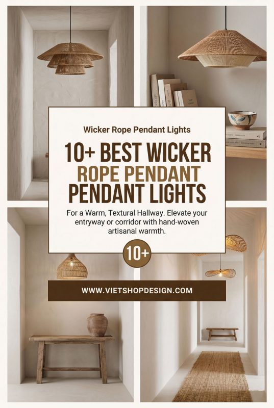 10+ Best Wicker Rope Pendant Lights For A Warm, Textural Hallway - Stylish Hallway Lighting Inspo