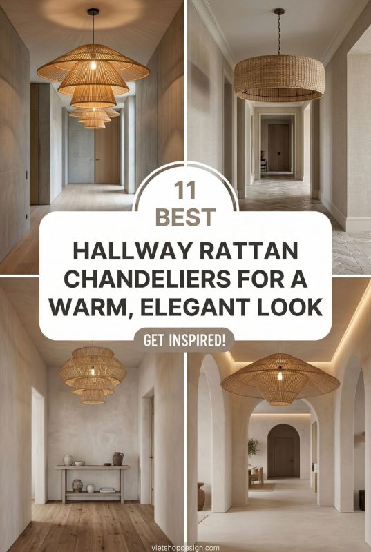 11 Best Hallway Rattan Chandeliers For A Warm, Elegant Look - Stylish Hallway Lighting Inspo