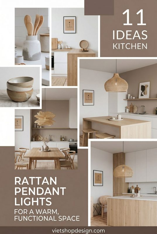 11 Kitchen Beige Rattan Pendant Lights For A Warm, Functional Space - Functional Kitchen Decor Inspo