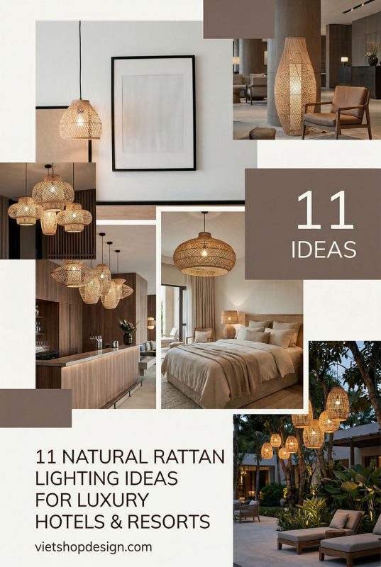 11 Natural Rattan Lighting Ideas For Stylish Hotels & Resorts - Luxury Hospitality Decor Inspiration