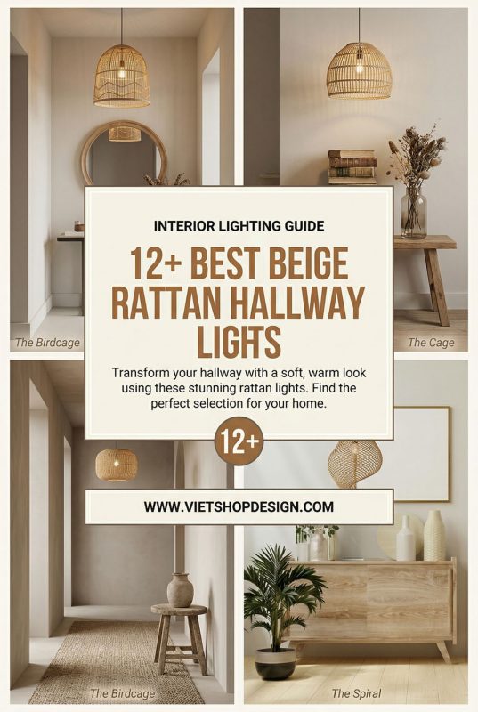 12+ Best Beige Rattan Hallway Lights For A Soft, Warm Look - Stylish Hallway Lighting Inspo