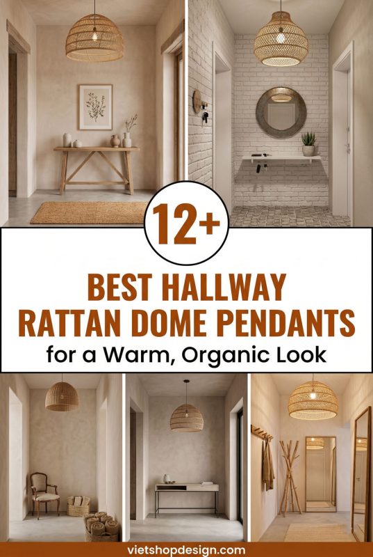 12+ Best Hallway Rattan Dome Pendants For A Warm, Organic Look - Stylish Hallway Lighting Inspo