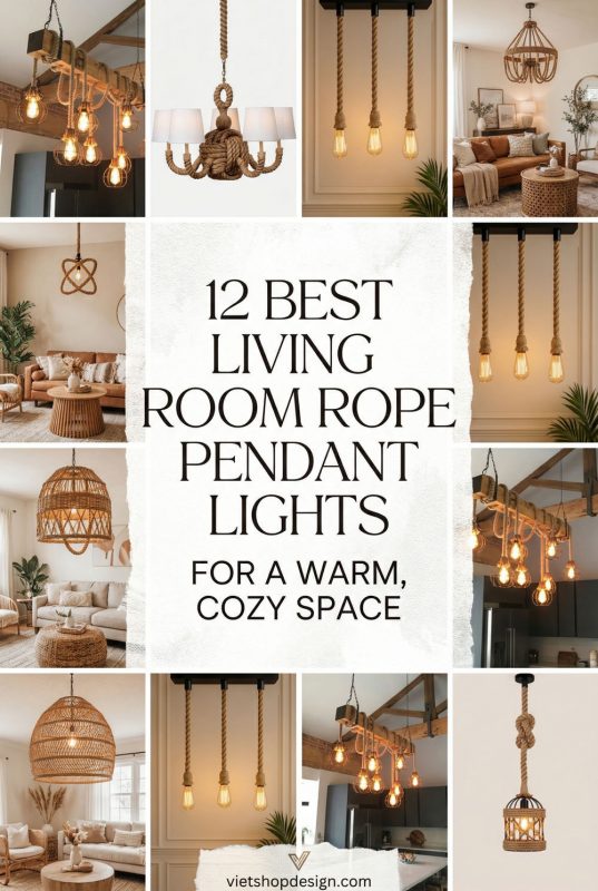 12 Best Living Room Rope Pendant Lights For A Warm, Cozy Space - Cozy Living Room Lighting Inspo