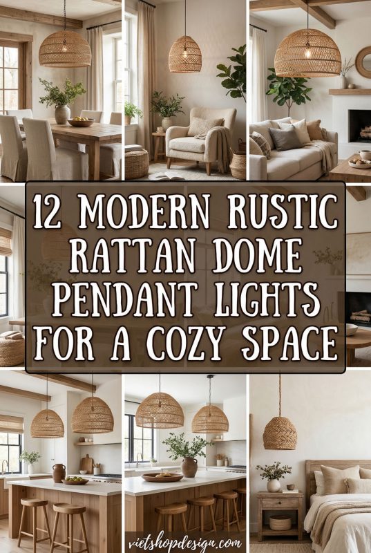 12 Modern Rustic Rattan Dome Pendant Lights For A Cozy Space - Rustic Home Decor Inspiration