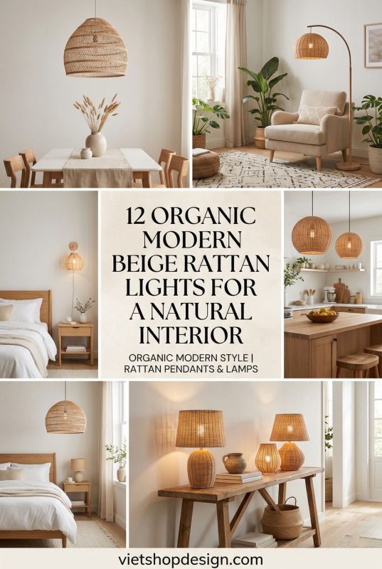12 Organic Modern Beige Rattan Lights For A Natural Interior - Natural Modern Decor Ideas
